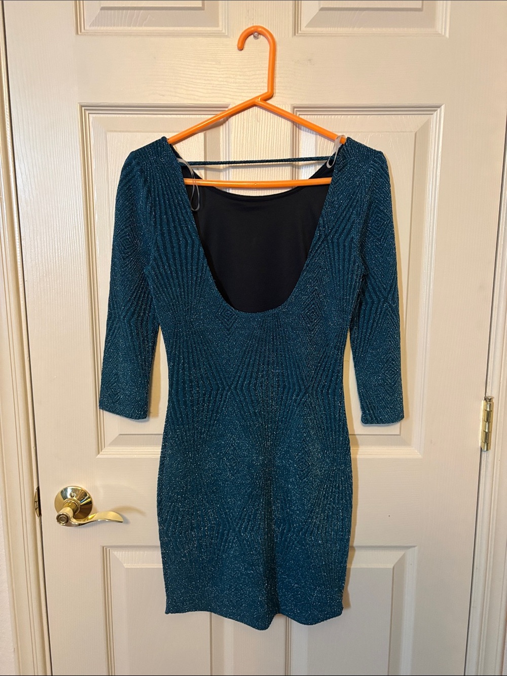 Teal Scoop-Back Bodycon Dress